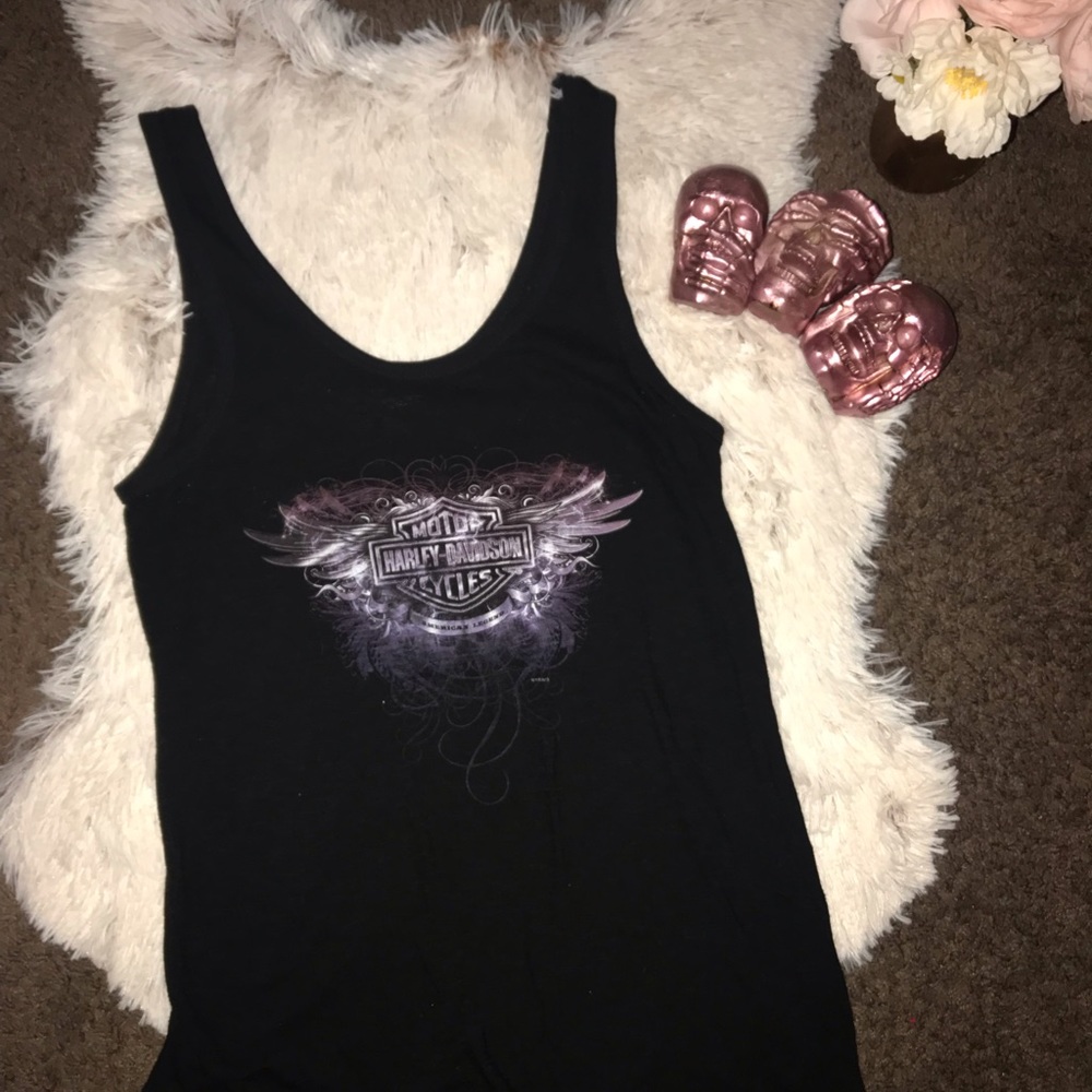 Harley Davidson Motor Cycles black tank top